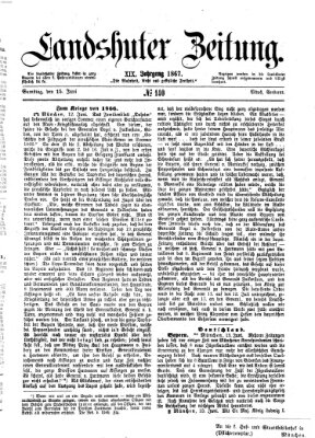 Landshuter Zeitung Samstag 15. Juni 1867