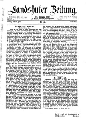 Landshuter Zeitung Dienstag 25. Juni 1867