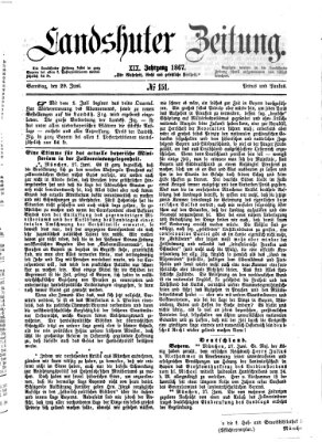 Landshuter Zeitung Samstag 29. Juni 1867