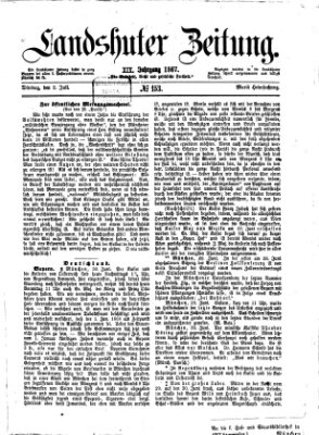 Landshuter Zeitung Dienstag 2. Juli 1867