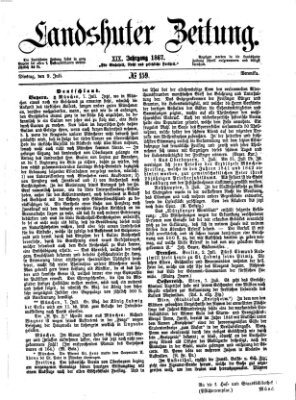 Landshuter Zeitung Dienstag 9. Juli 1867