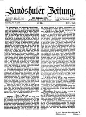 Landshuter Zeitung Donnerstag 11. Juli 1867