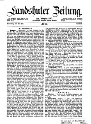 Landshuter Zeitung Donnerstag 18. Juli 1867