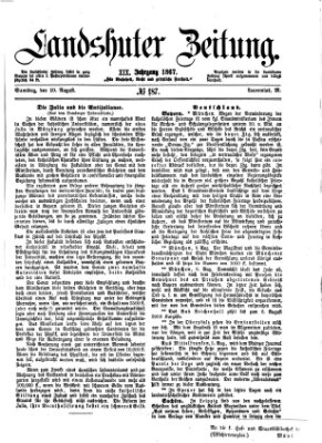 Landshuter Zeitung Samstag 10. August 1867