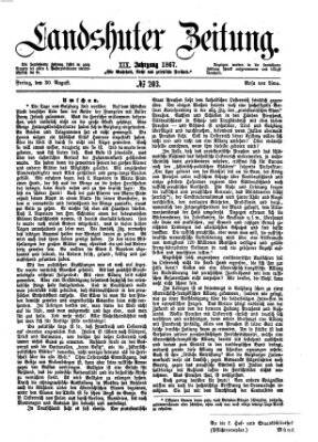 Landshuter Zeitung Freitag 30. August 1867