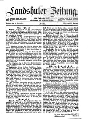 Landshuter Zeitung Sonntag 1. September 1867