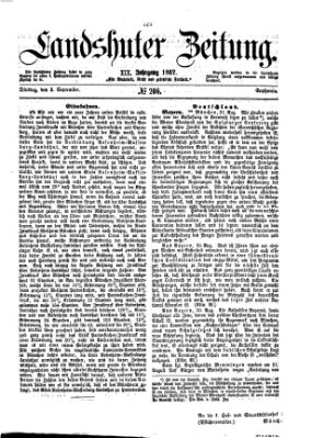 Landshuter Zeitung Dienstag 3. September 1867