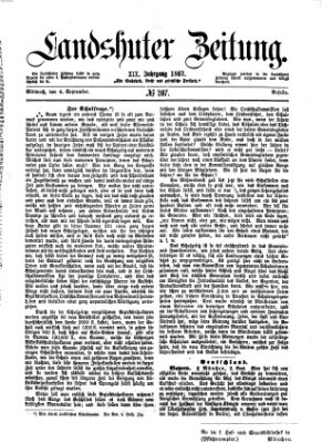 Landshuter Zeitung Mittwoch 4. September 1867