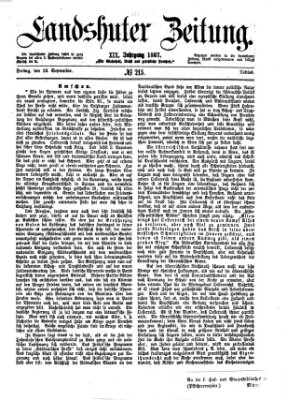 Landshuter Zeitung Freitag 13. September 1867