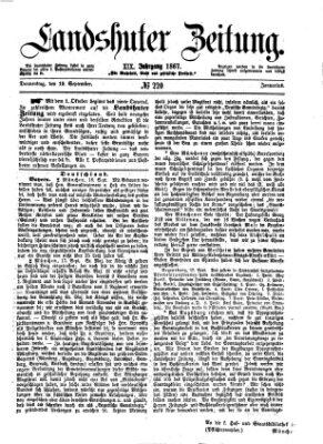 Landshuter Zeitung Donnerstag 19. September 1867