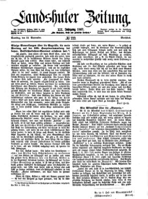 Landshuter Zeitung Samstag 21. September 1867