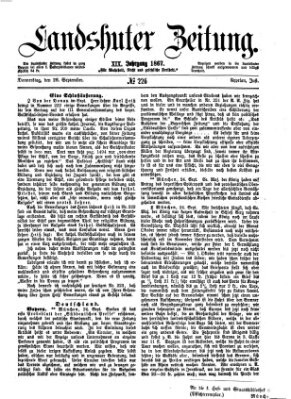 Landshuter Zeitung Donnerstag 26. September 1867