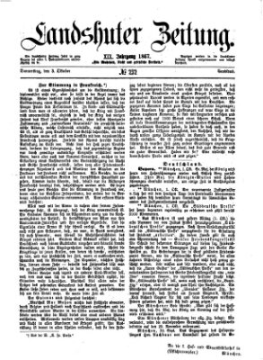 Landshuter Zeitung Donnerstag 3. Oktober 1867