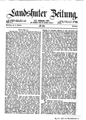 Landshuter Zeitung Samstag 5. Oktober 1867