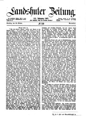 Landshuter Zeitung Samstag 12. Oktober 1867