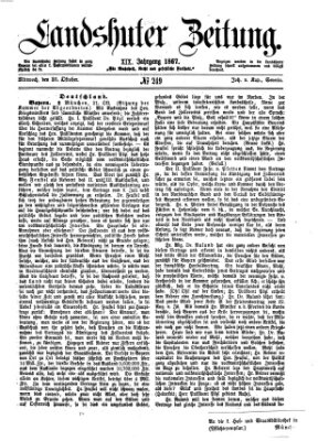 Landshuter Zeitung Mittwoch 23. Oktober 1867