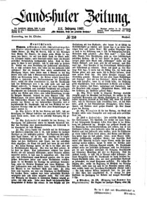 Landshuter Zeitung Donnerstag 24. Oktober 1867