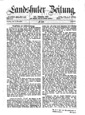 Landshuter Zeitung Dienstag 5. November 1867