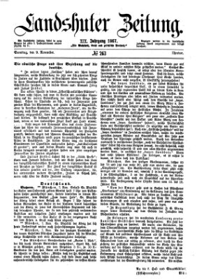 Landshuter Zeitung Samstag 9. November 1867