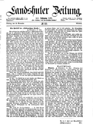 Landshuter Zeitung Dienstag 19. November 1867