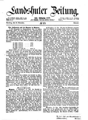 Landshuter Zeitung Samstag 23. November 1867