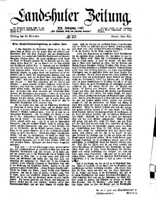 Landshuter Zeitung Dienstag 26. November 1867