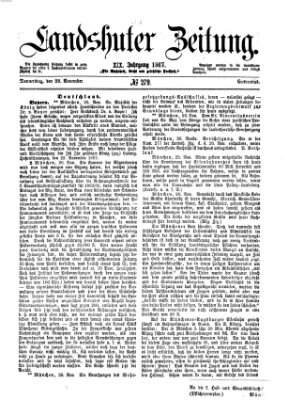 Landshuter Zeitung Donnerstag 28. November 1867