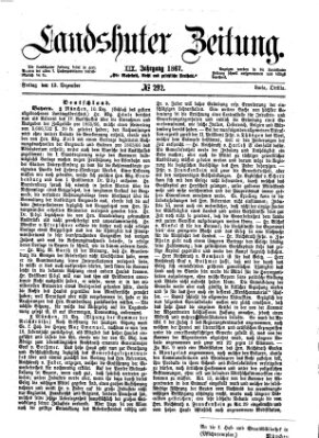 Landshuter Zeitung Freitag 13. Dezember 1867