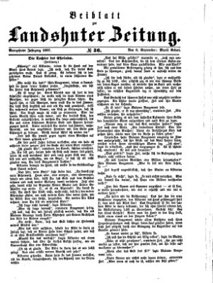 Landshuter Zeitung Sonntag 8. September 1867