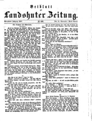 Landshuter Zeitung Sonntag 15. September 1867