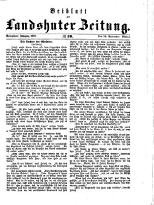 Landshuter Zeitung Sonntag 29. September 1867