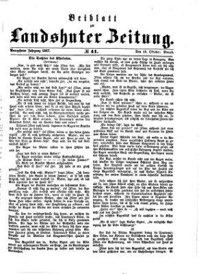 Landshuter Zeitung Sonntag 13. Oktober 1867