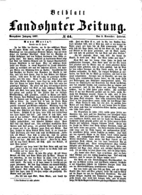 Landshuter Zeitung Sonntag 3. November 1867