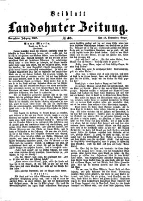 Landshuter Zeitung Sonntag 17. November 1867