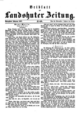 Landshuter Zeitung Sonntag 24. November 1867