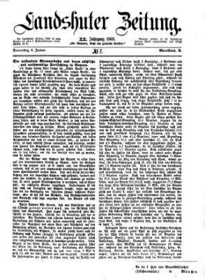 Landshuter Zeitung Donnerstag 9. Januar 1868