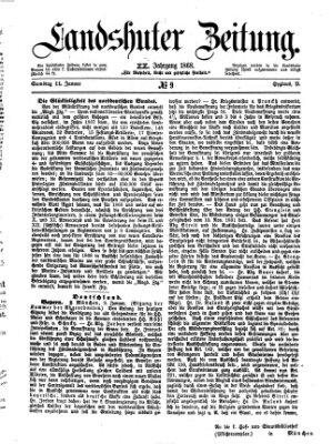 Landshuter Zeitung Samstag 11. Januar 1868