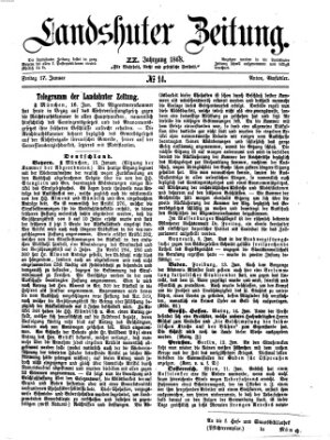 Landshuter Zeitung Freitag 17. Januar 1868