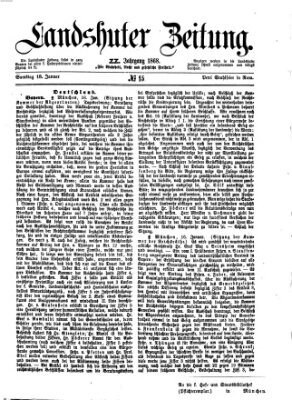 Landshuter Zeitung Samstag 18. Januar 1868