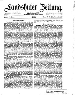 Landshuter Zeitung Sonntag 19. Januar 1868