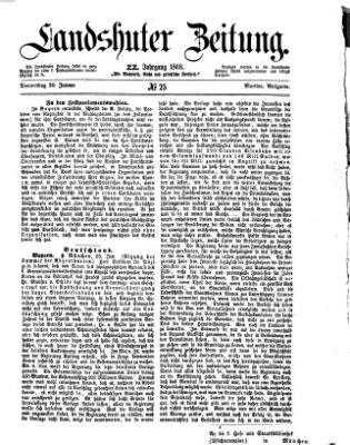 Landshuter Zeitung Donnerstag 30. Januar 1868