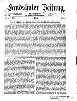 Landshuter Zeitung Sonntag 16. Februar 1868