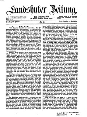 Landshuter Zeitung Samstag 22. Februar 1868