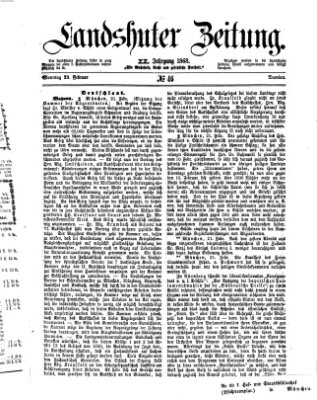 Landshuter Zeitung Sonntag 23. Februar 1868