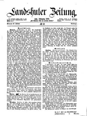 Landshuter Zeitung Mittwoch 26. Februar 1868