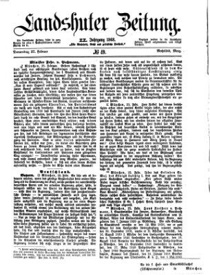 Landshuter Zeitung Donnerstag 27. Februar 1868