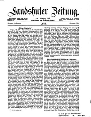 Landshuter Zeitung Samstag 29. Februar 1868