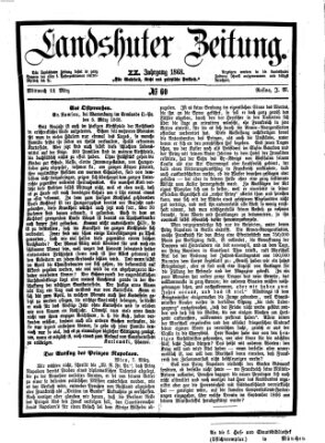 Landshuter Zeitung Mittwoch 11. März 1868