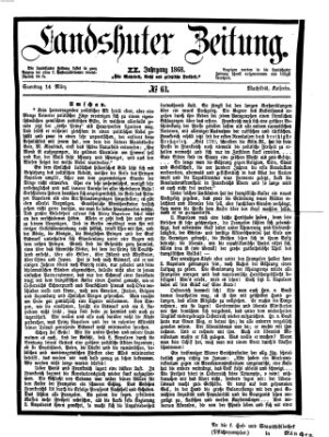 Landshuter Zeitung Samstag 14. März 1868