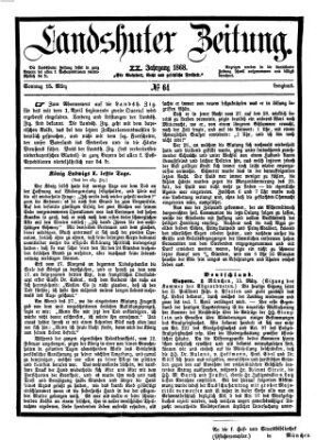 Landshuter Zeitung Sonntag 15. März 1868